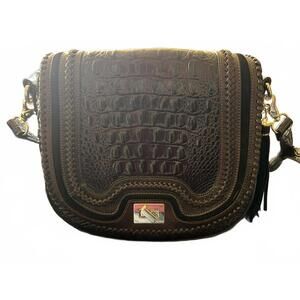 Brahmin Brown Leather Saddlebag